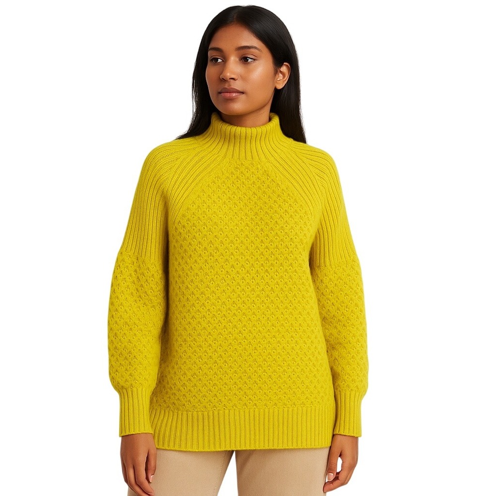 ANTHROPOLOGIE Bia Mock Neck Alpaca Blend Oversized Sweater M Academia